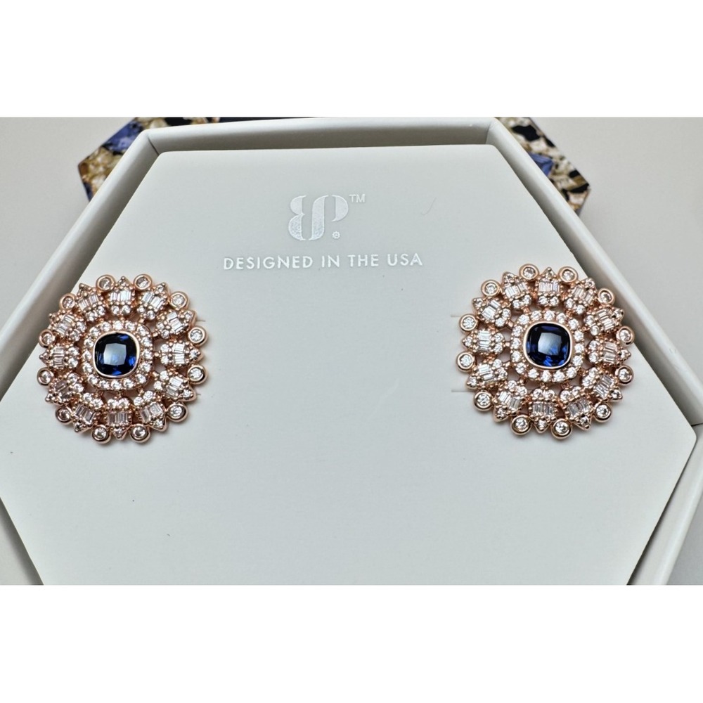Bomb Party Sept Earrings ER17918 What The Moon Gave Sapphire Rose Gold Studs